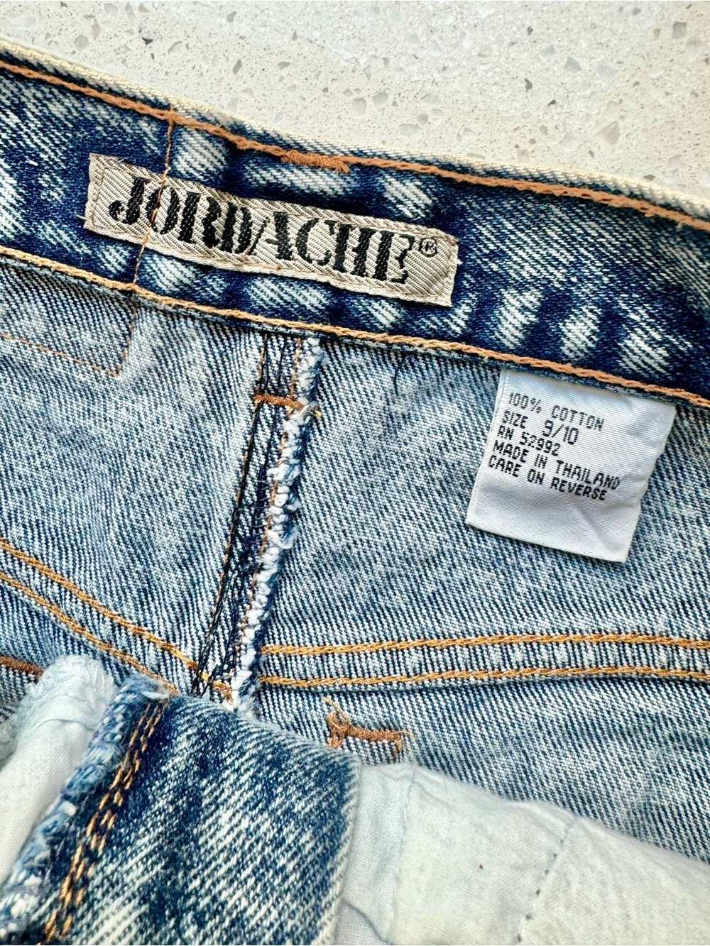 Vintage JORDACHE Light Blue Acid Wash Denim Skirt with Bow Accents - Picture 10 of 11